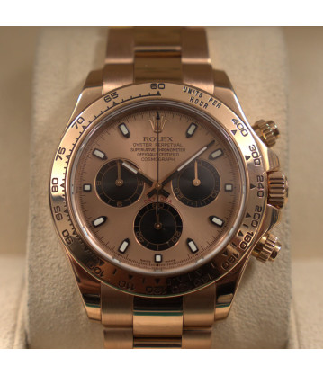 Rolex Daytona Oro Rosa Esfera Rosa Ref 116505 Caja y Documentación.