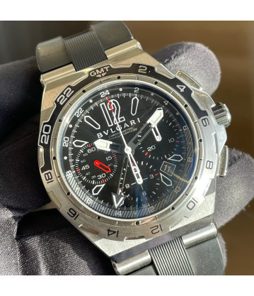 BVLGARI DIAGONO PROFESSIONAL 45mm ref. DP45STVCH/GMT FULL SET AÑO 2017