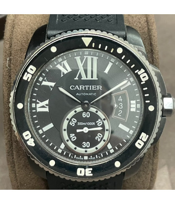 Calibre Cartier Diver 3729, 42 mm,Esfera Negra Con Bisel de Cerámica Negra