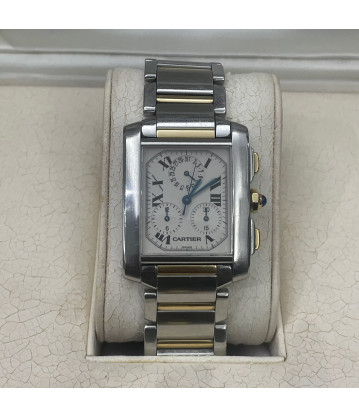 Cartier Tank Francés Ref:2303/W51004Q4 Acero Oro Amarillo 28x36mm